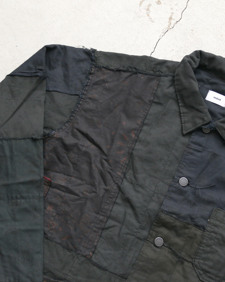 Mr.OLDMAN×redad ミスターオールドマン×レダッド Bandana Patchwork Coverall Black Over Dye B