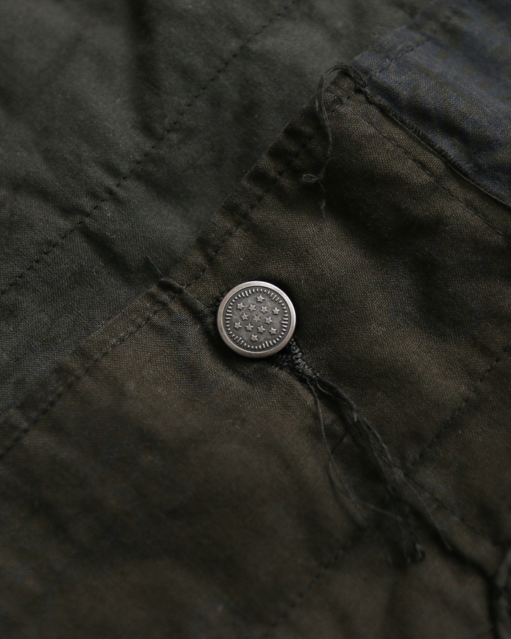 Mr.OLDMAN×redad ミスターオールドマン×レダッド Bandana Patchwork Coverall Black Over Dye B
