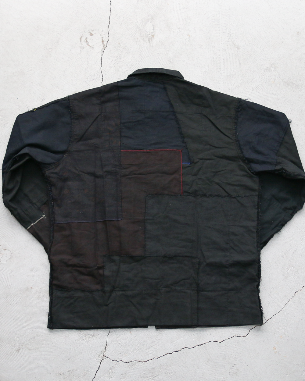 Mr.OLDMAN×redad ミスターオールドマン×レダッド Bandana Patchwork Coverall Black Over Dye B