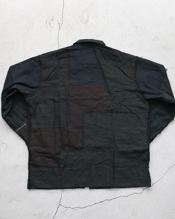 Mr.OLDMAN×redad ミスターオールドマン×レダッド Bandana Patchwork Coverall Black Over Dye B