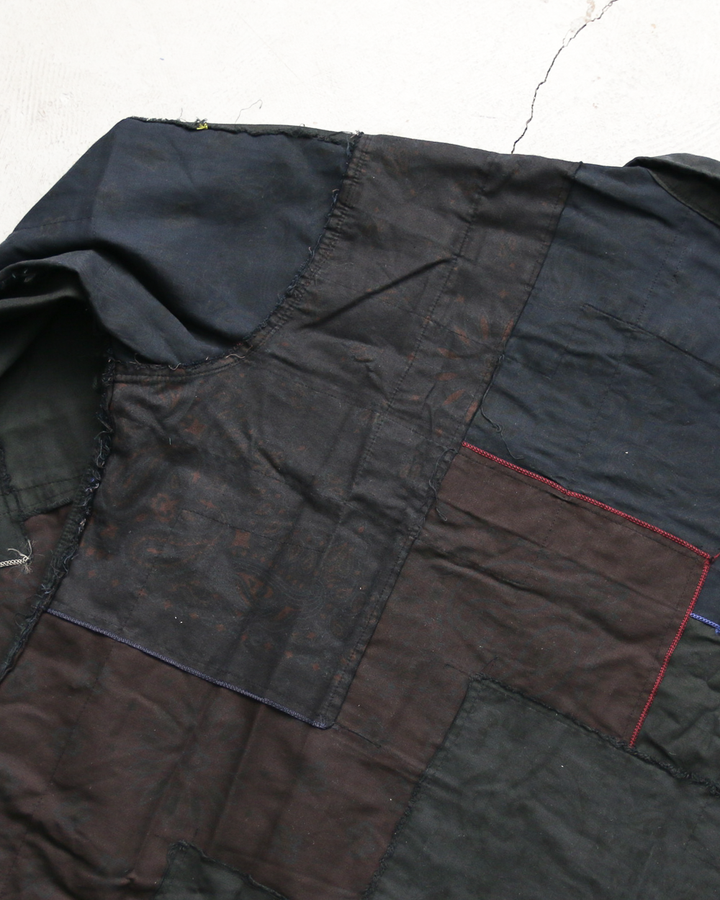 Mr.OLDMAN×redad ミスターオールドマン×レダッド Bandana Patchwork Coverall Black Over Dye B