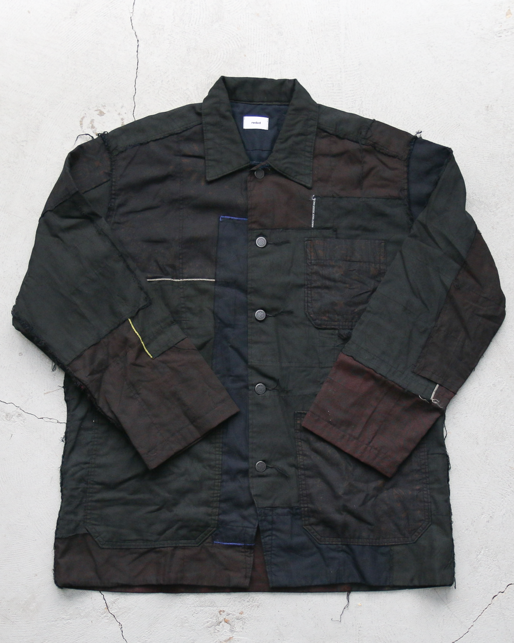Mr.OLDMAN×redad ミスターオールドマン×レダッド Bandana Patchwork Coverall Black Over Dye C