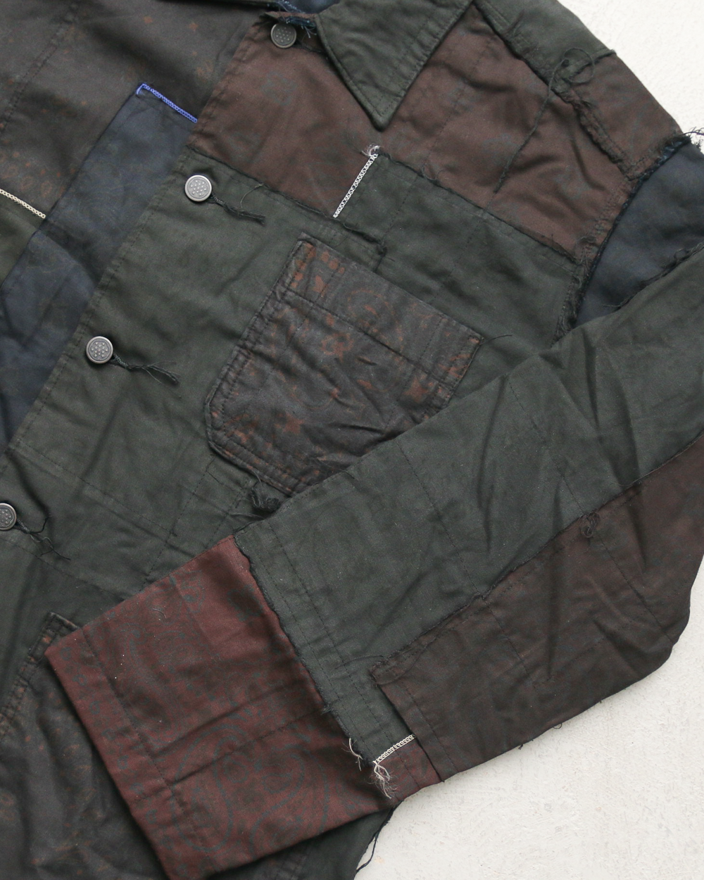 Mr.OLDMAN×redad ミスターオールドマン×レダッド Bandana Patchwork Coverall Black Over Dye C