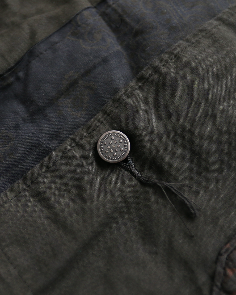 Mr.OLDMAN×redad ミスターオールドマン×レダッド Bandana Patchwork Coverall Black Over Dye C