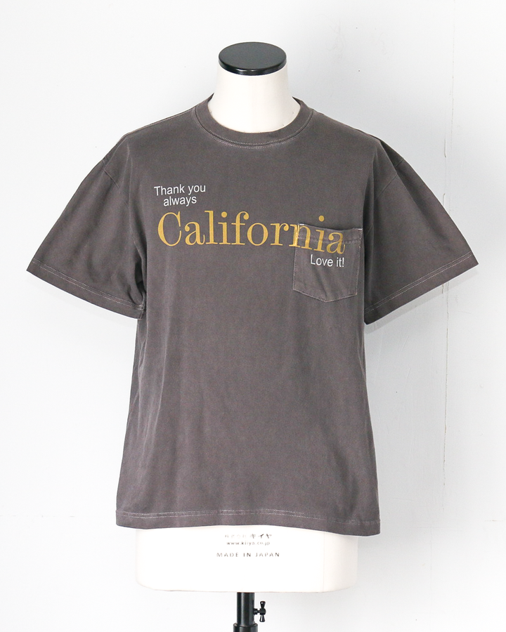 melple Pasadena Pocket Tee (Thank you always California) Brown