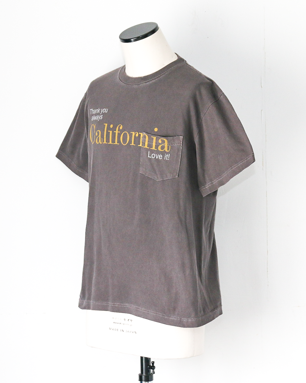 melple Pasadena Pocket Tee (Thank you always California) Brown