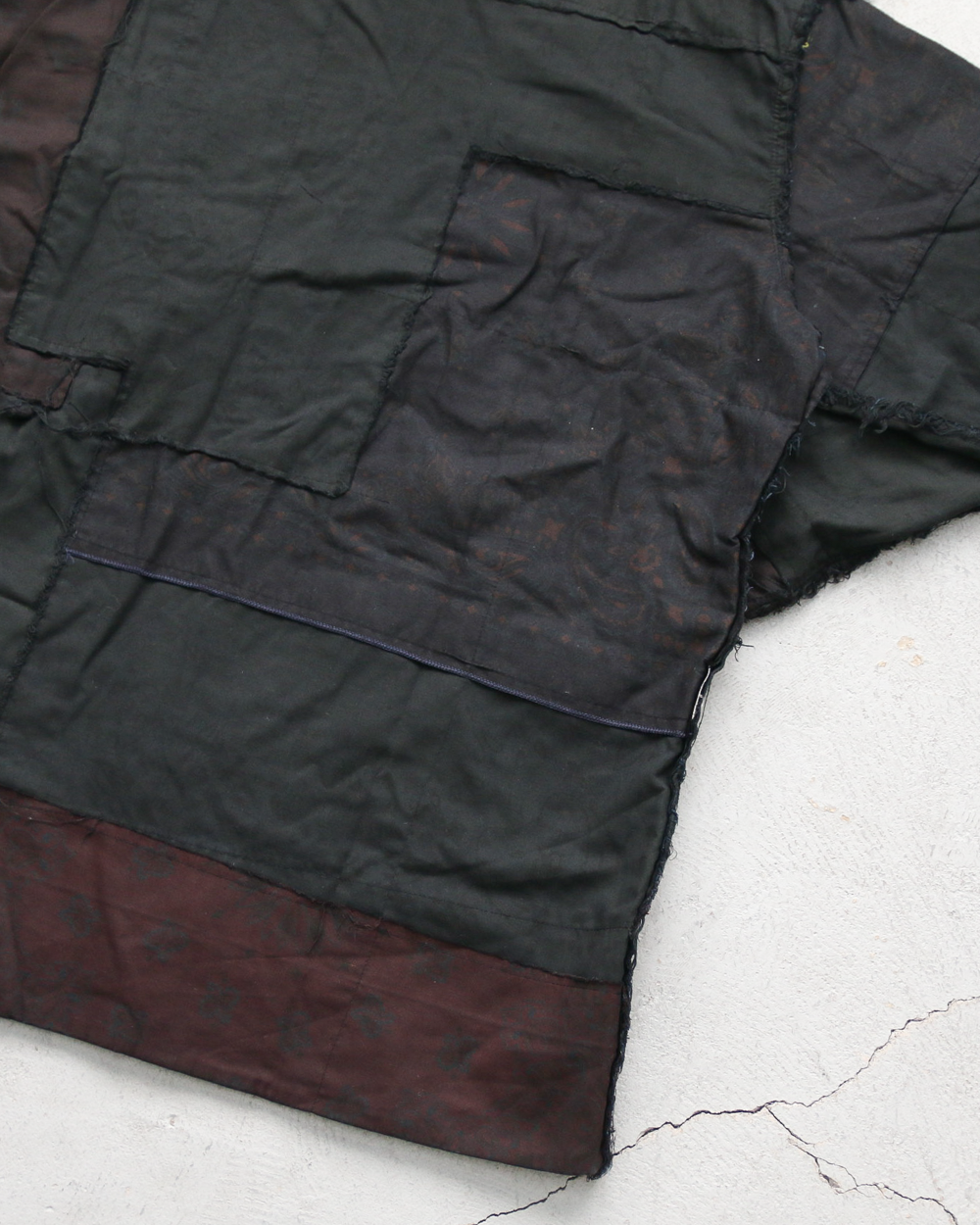 Mr.OLDMAN×redad ミスターオールドマン×レダッド Bandana Patchwork Coverall Black Over Dye C