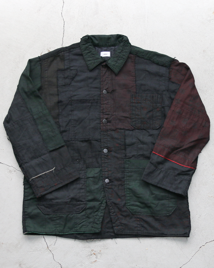 Mr.OLDMAN×redad ミスターオールドマン×レダッド Bandana Patchwork Coverall Black Over Dye D