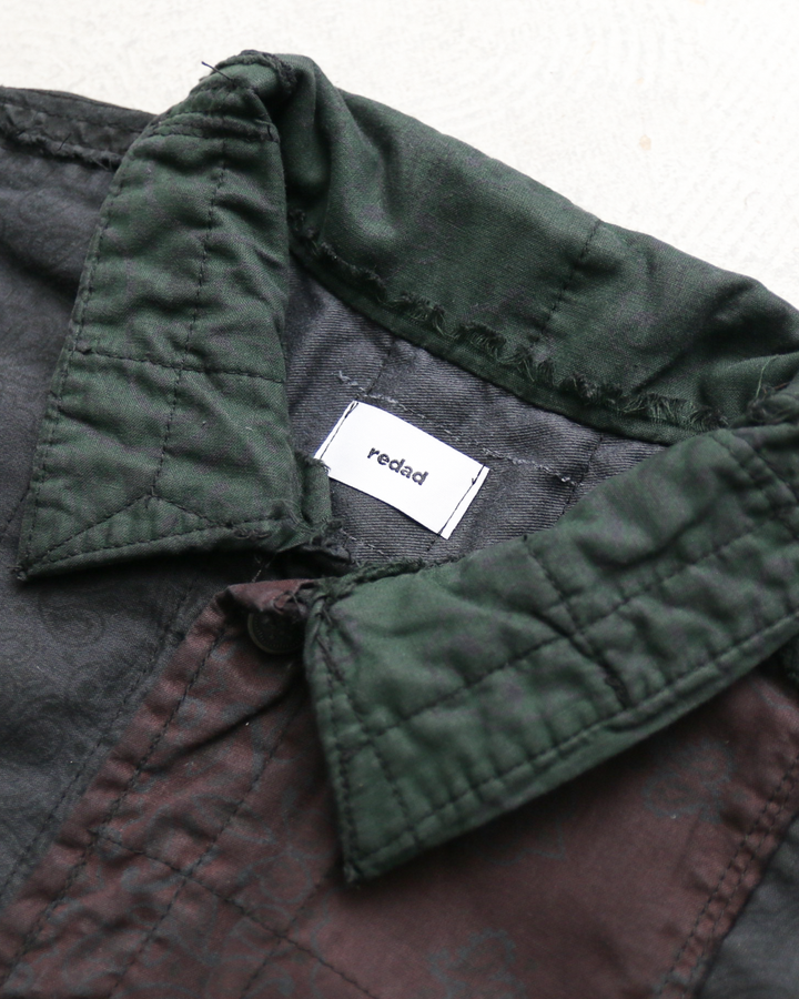Mr.OLDMAN×redad ミスターオールドマン×レダッド Bandana Patchwork Coverall Black Over Dye D