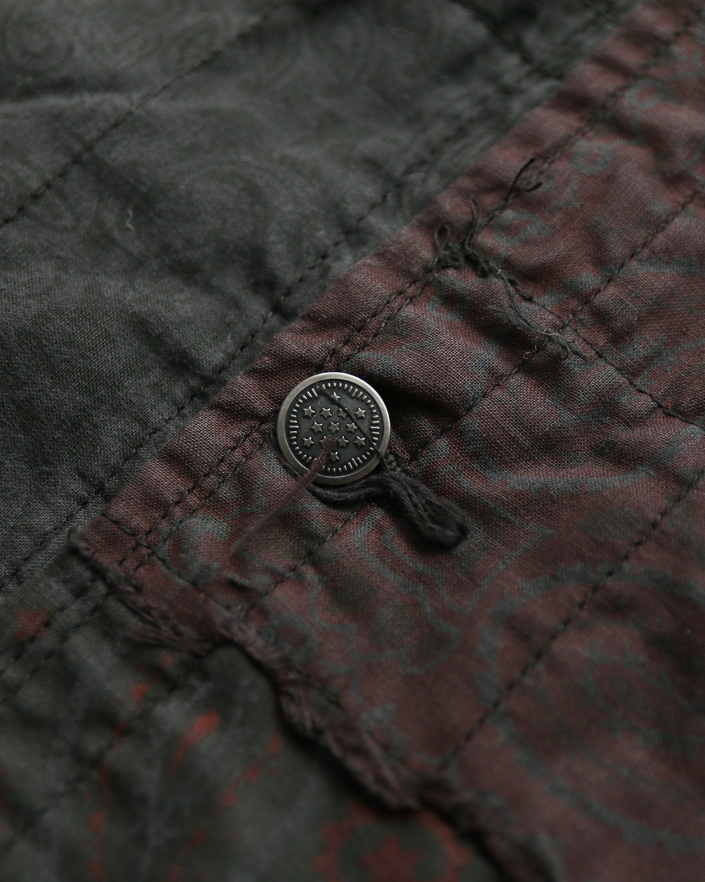 Mr.OLDMAN×redad ミスターオールドマン×レダッド Bandana Patchwork Coverall Black Over Dye D