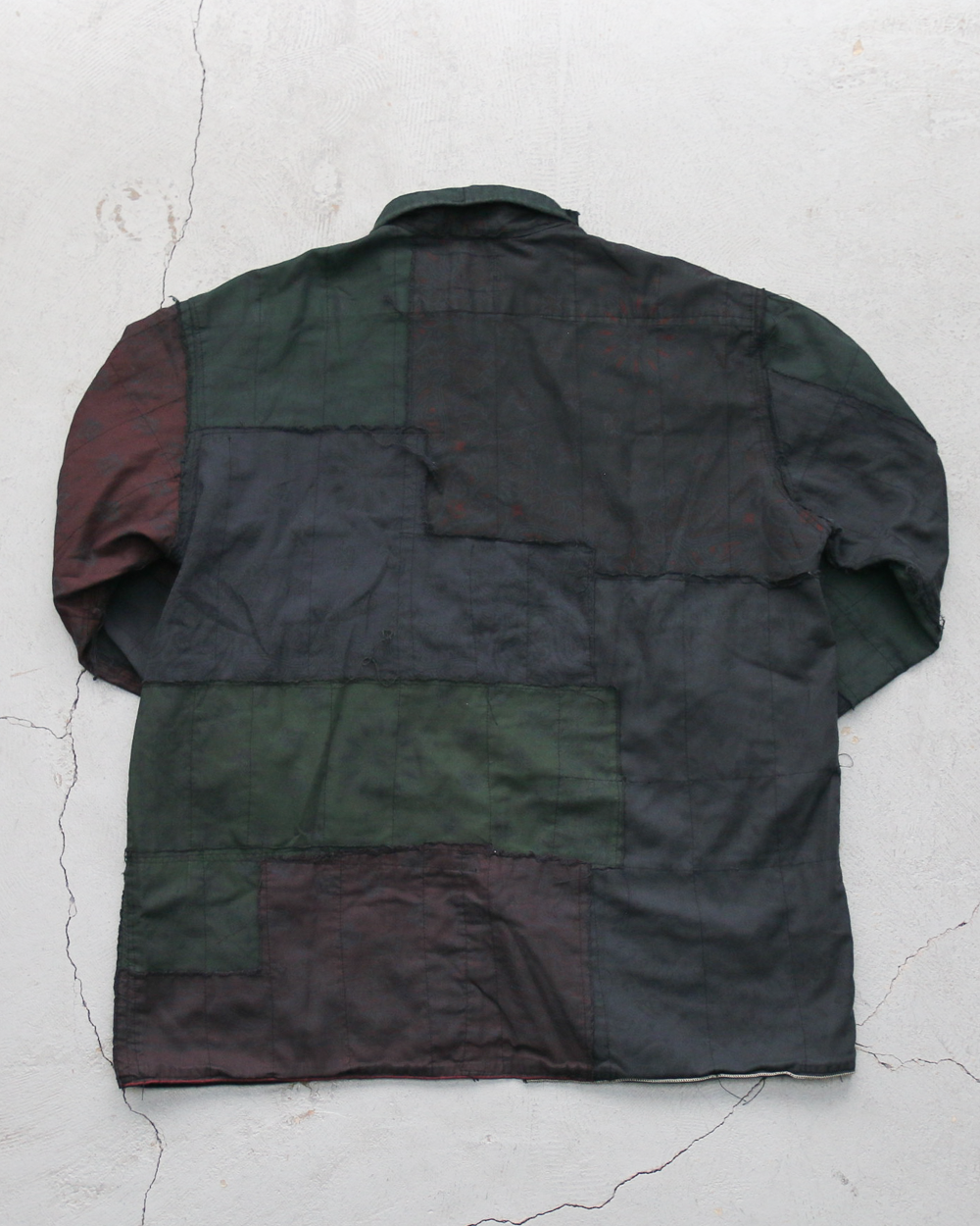 Mr.OLDMAN×redad ミスターオールドマン×レダッド Bandana Patchwork Coverall Black Over Dye D