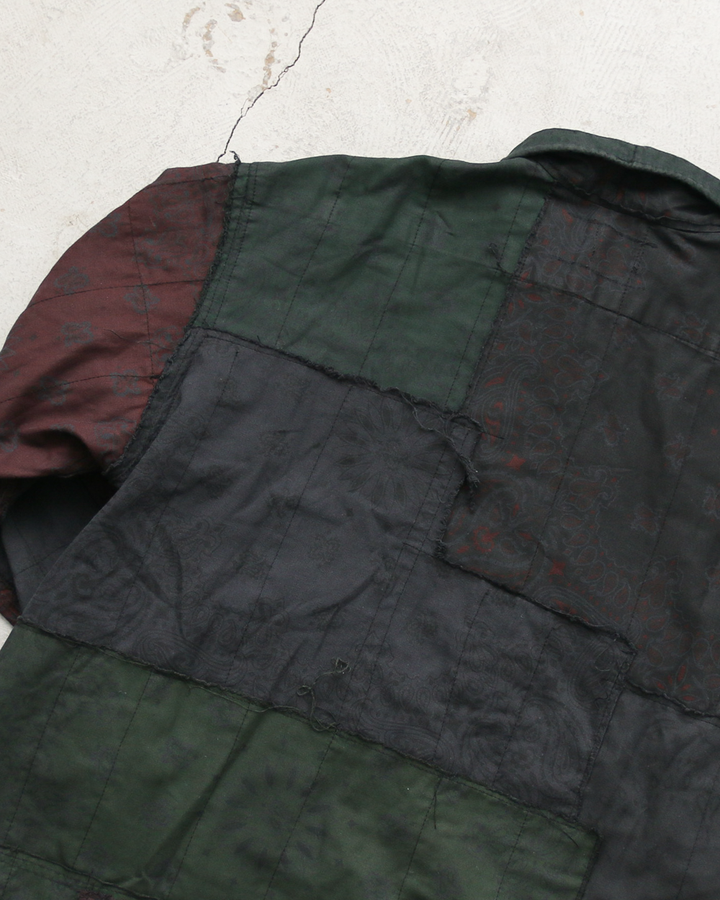 Mr.OLDMAN×redad ミスターオールドマン×レダッド Bandana Patchwork Coverall Black Over Dye D