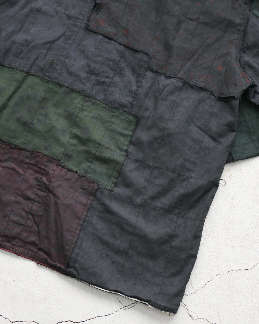 Mr.OLDMAN×redad ミスターオールドマン×レダッド Bandana Patchwork Coverall Black Over Dye D