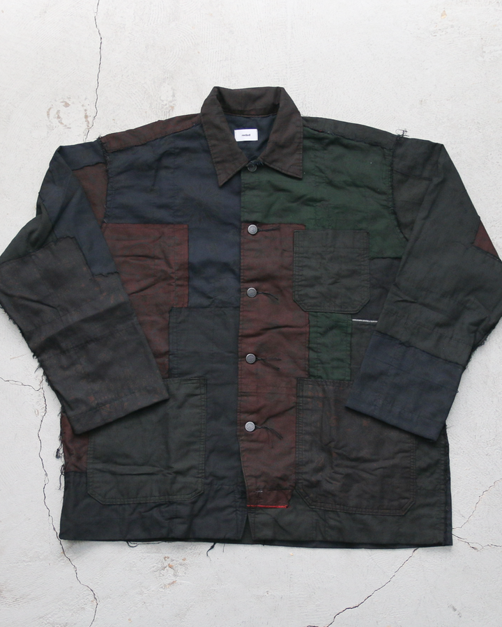 Mr.OLDMAN×redad ミスターオールドマン×レダッド Bandana Patchwork Coverall Black Over Dye E