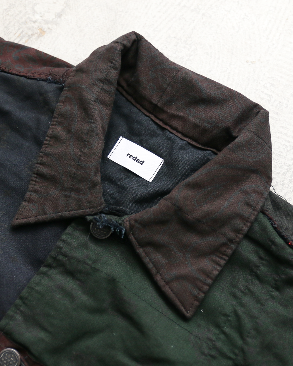 Mr.OLDMAN×redad ミスターオールドマン×レダッド Bandana Patchwork Coverall Black Over Dye E