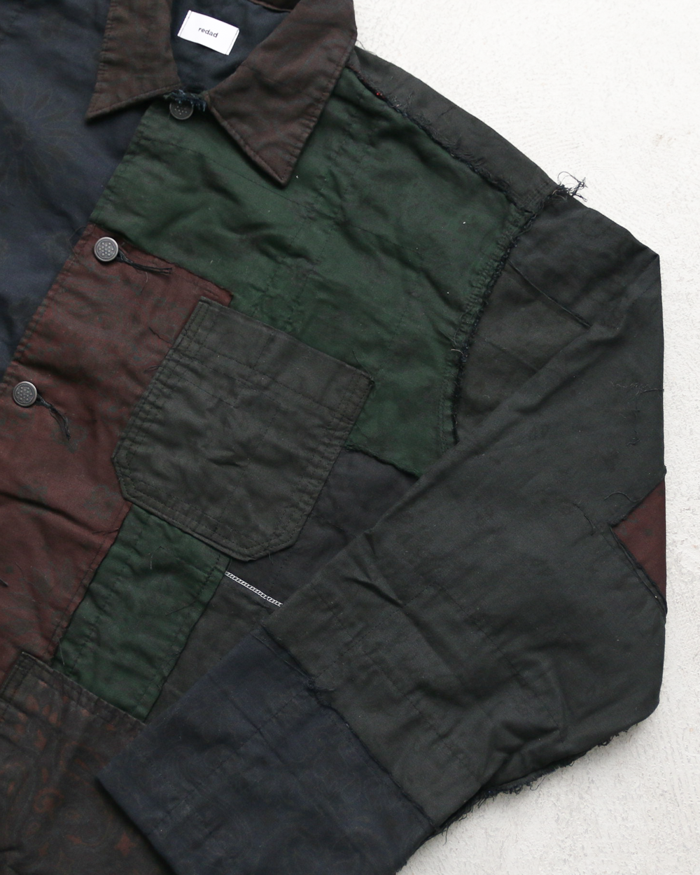 Mr.OLDMAN×redad ミスターオールドマン×レダッド Bandana Patchwork Coverall Black Over Dye E