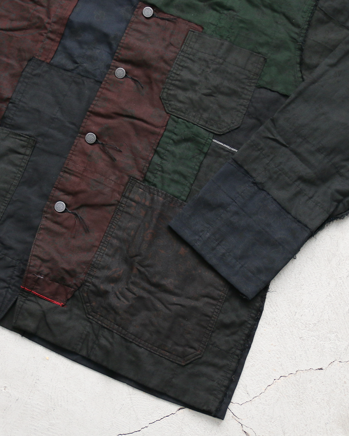 Mr.OLDMAN×redad ミスターオールドマン×レダッド Bandana Patchwork Coverall Black Over Dye E