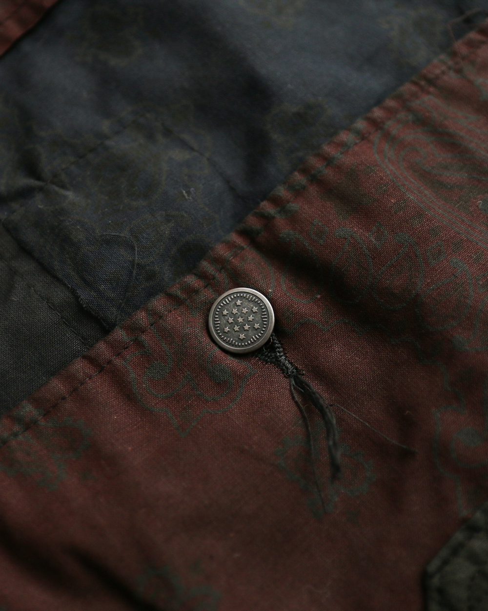 Mr.OLDMAN×redad ミスターオールドマン×レダッド Bandana Patchwork Coverall Black Over Dye E