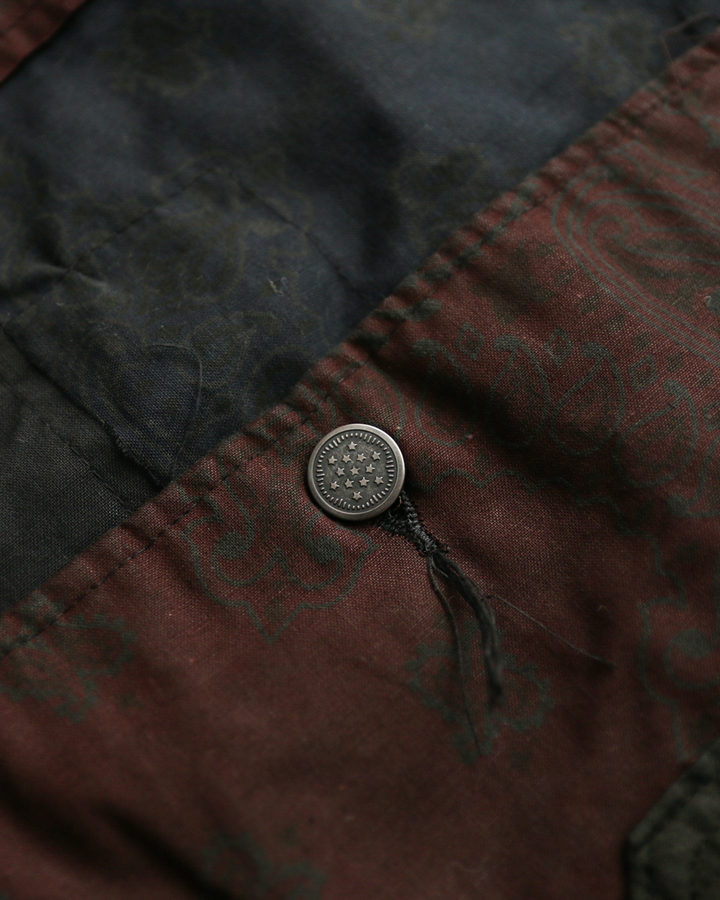 Mr.OLDMAN×redad ミスターオールドマン×レダッド Bandana Patchwork Coverall Black Over Dye E