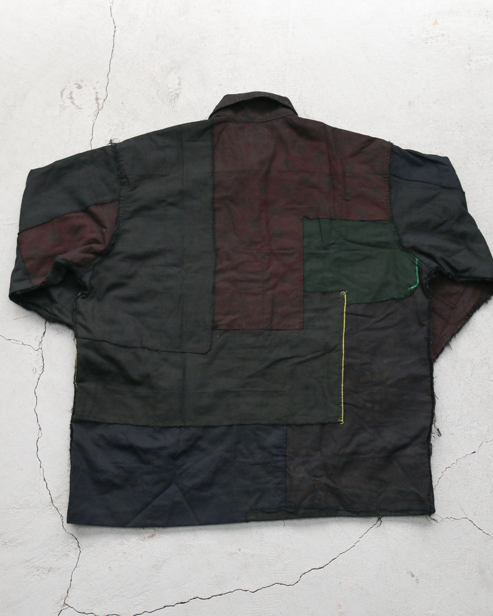 Mr.OLDMAN×redad ミスターオールドマン×レダッド Bandana Patchwork Coverall Black Over Dye E