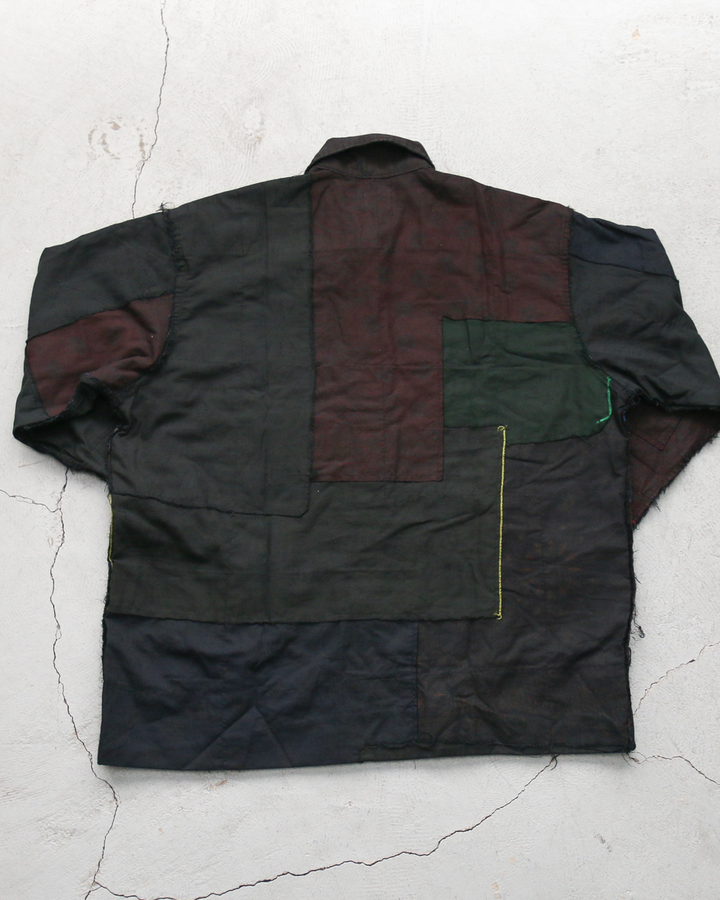 Mr.OLDMAN×redad ミスターオールドマン×レダッド Bandana Patchwork Coverall Black Over Dye E