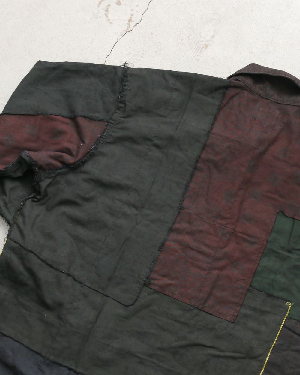 Mr.OLDMAN×redad ミスターオールドマン×レダッド Bandana Patchwork Coverall Black Over Dye E