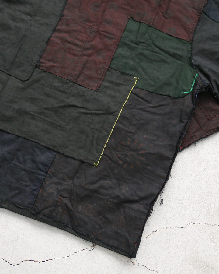 Mr.OLDMAN×redad ミスターオールドマン×レダッド Bandana Patchwork Coverall Black Over Dye E