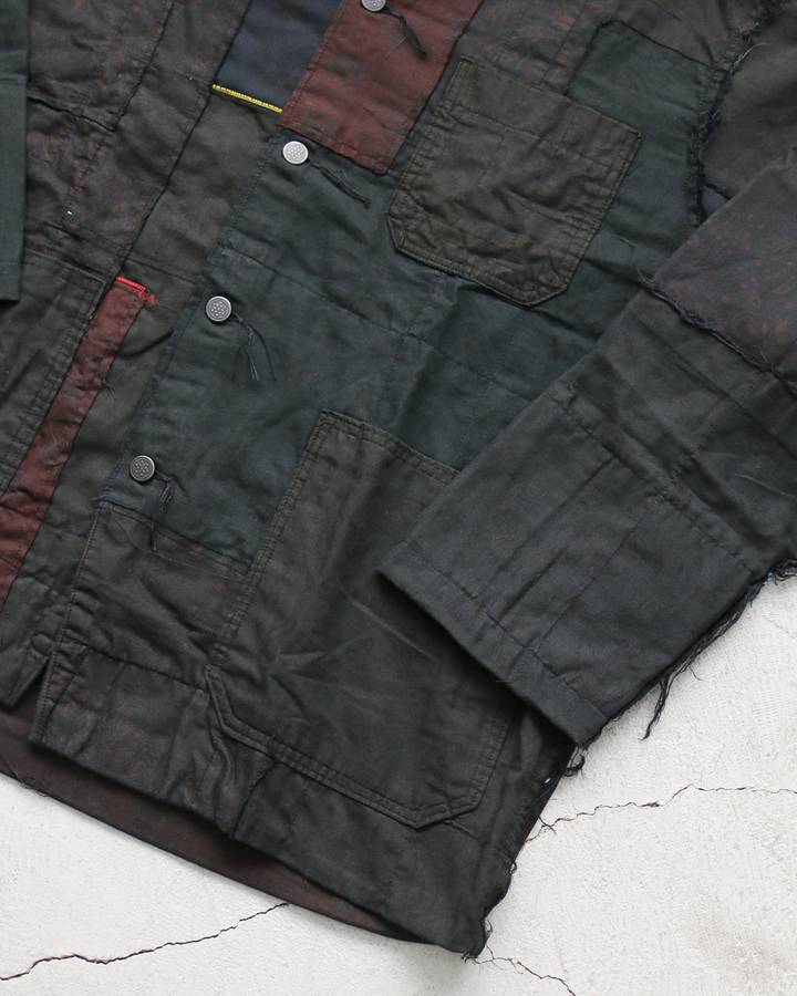Mr.OLDMAN×redad ミスターオールドマン×レダッド Bandana Patchwork Coverall Black Over Dye F