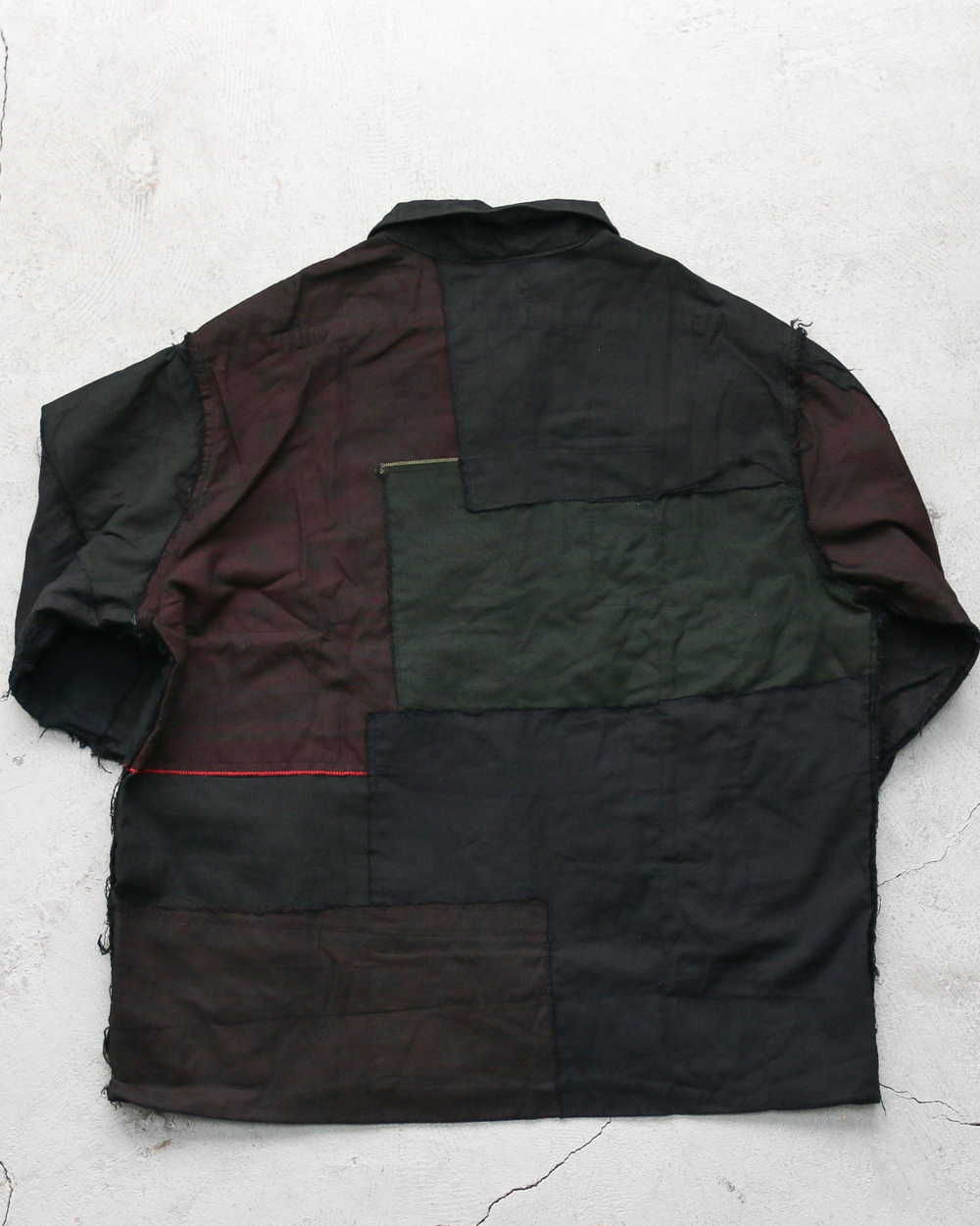Mr.OLDMAN×redad ミスターオールドマン×レダッド Bandana Patchwork Coverall Black Over Dye F