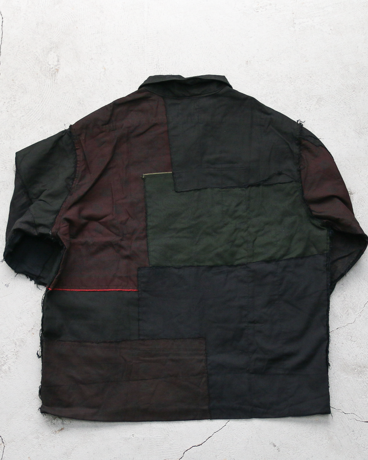 Mr.OLDMAN×redad ミスターオールドマン×レダッド Bandana Patchwork Coverall Black Over Dye F