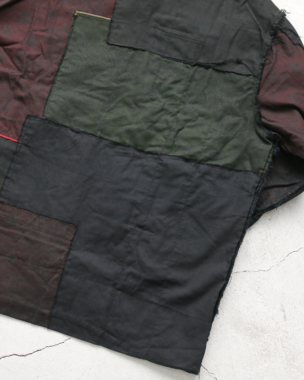 Mr.OLDMAN×redad ミスターオールドマン×レダッド Bandana Patchwork Coverall Black Over Dye F
