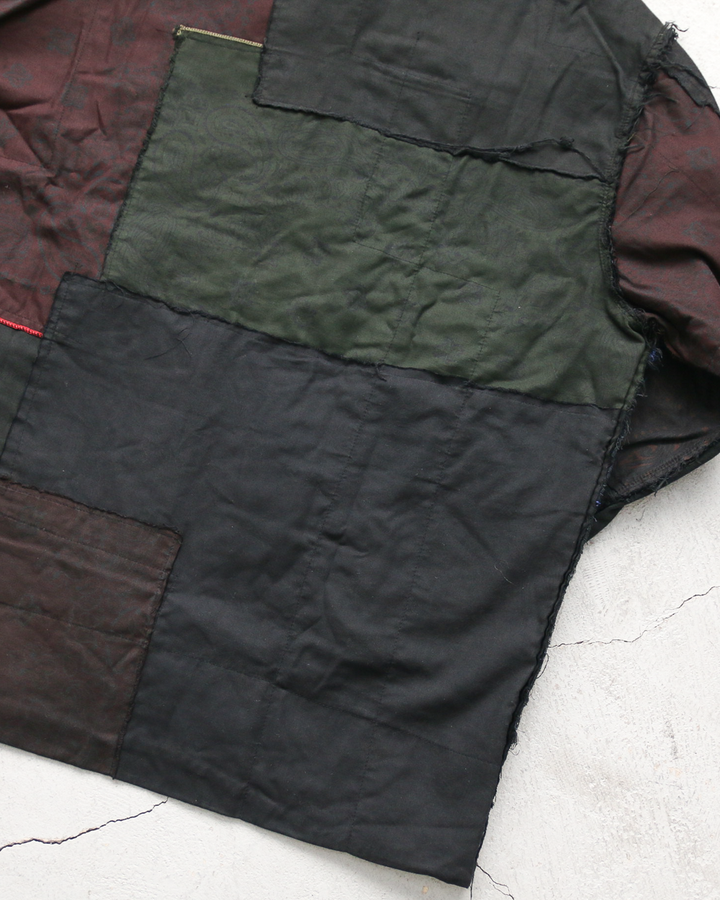 Mr.OLDMAN×redad ミスターオールドマン×レダッド Bandana Patchwork Coverall Black Over Dye F