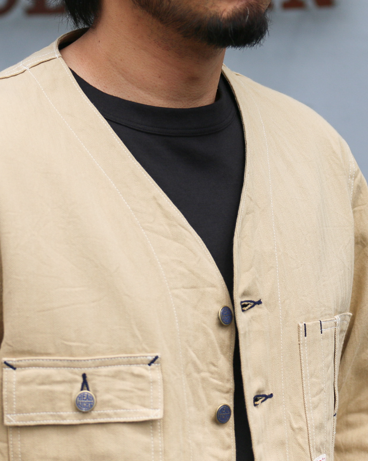HEADLIGHT HD15909 10oz. RANDOM HBT WORK VEST Khaki