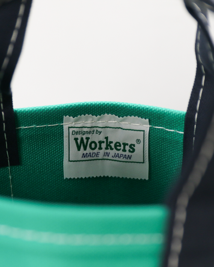 WORKERS 워커스 Deluxe 토트, 미니, 그린 x 네이비