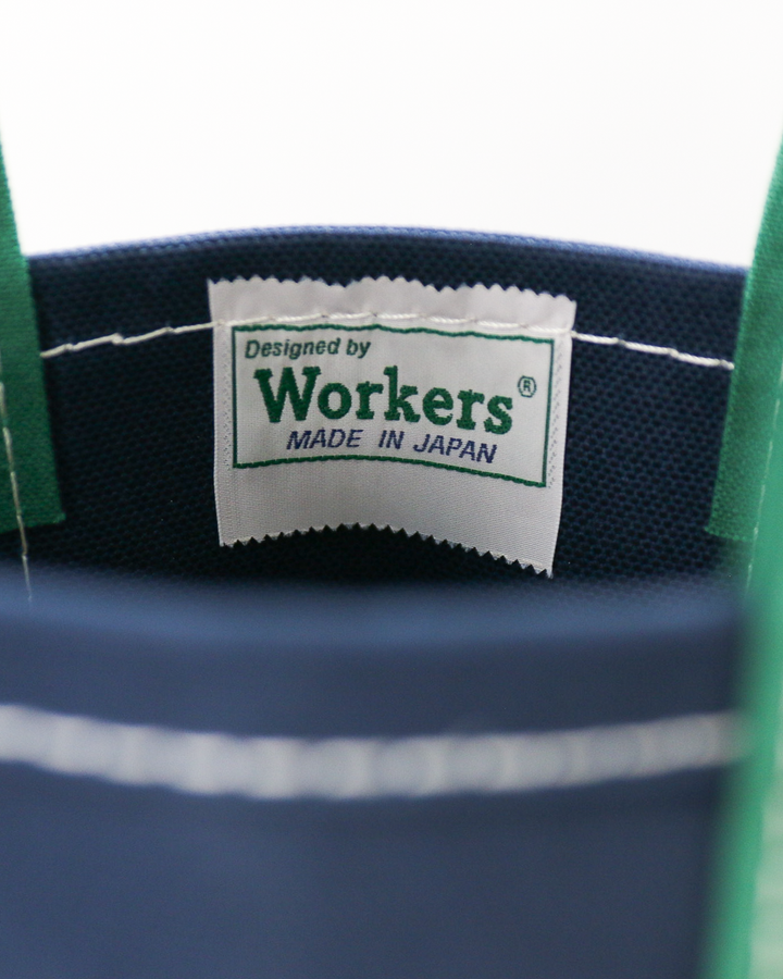 WORKERS ワーカーズ Deluxe Tote, Mini, Dark Navy x Green