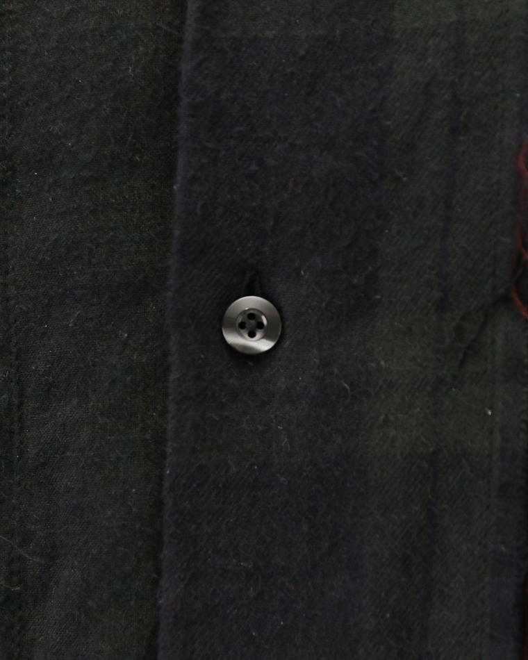 redad patchwork check shirt black over dye