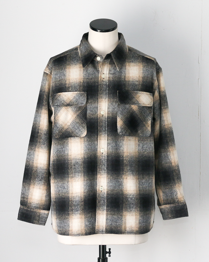FIVE BROTHER Five Brother Shaggy Check Shirts Jacket Black
