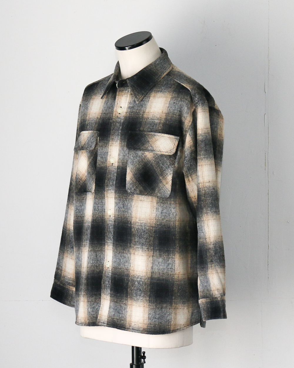 FIVE BROTHER Five Brother Shaggy Check Shirts Jacket Black