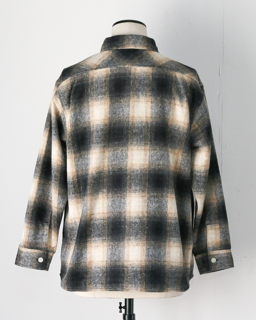 FIVE BROTHER Five Brother Shaggy Check Shirts Jacket Black