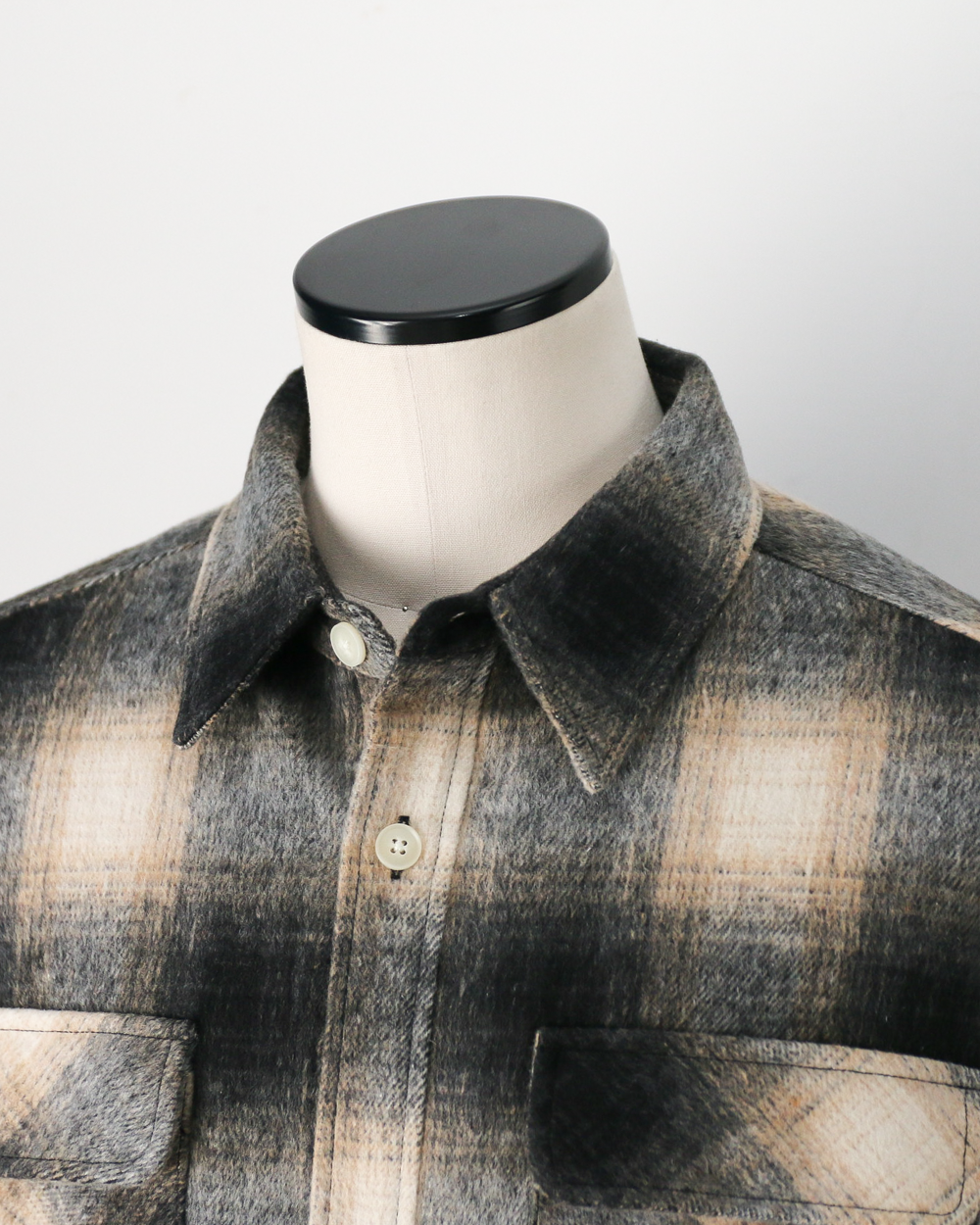 FIVE BROTHER Five Brother Shaggy Check Shirts Jacket Black
