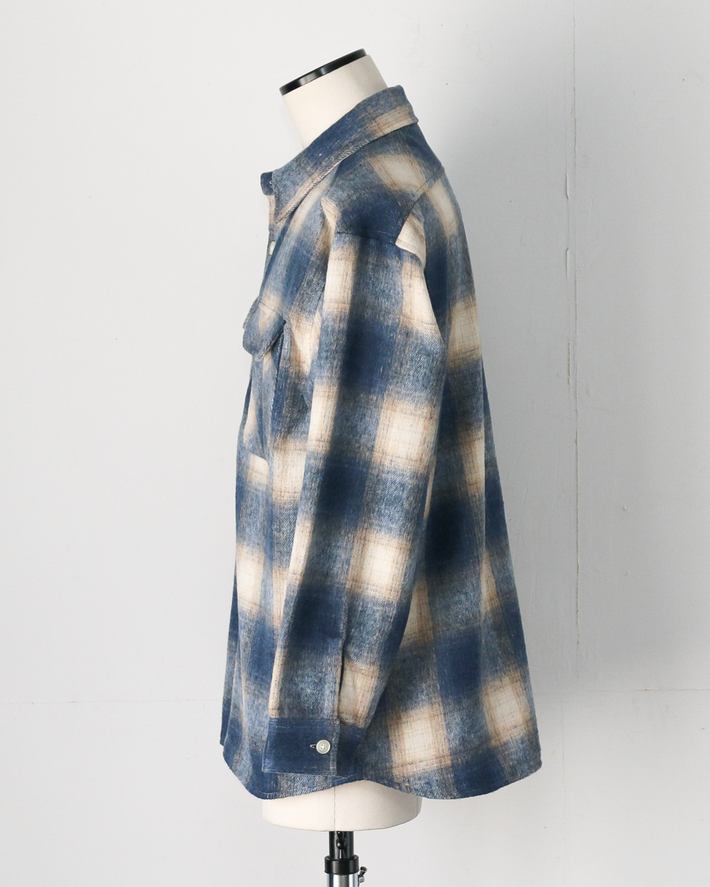 FIVE BROTHER ファイブブラザー Shaggy Check Shirts Jacket Blue