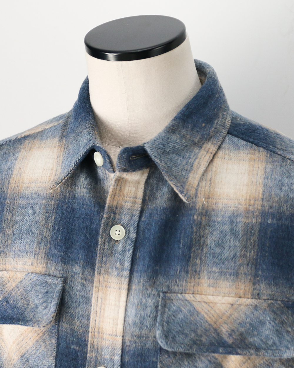 FIVE BROTHER ファイブブラザー Shaggy Check Shirts Jacket Blue