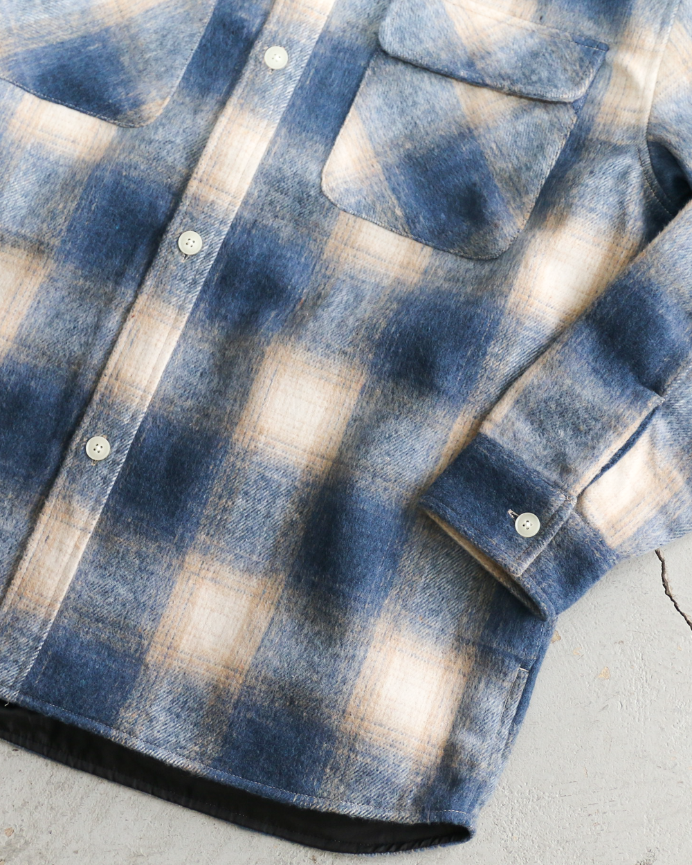 FIVE BROTHER ファイブブラザー Shaggy Check Shirts Jacket Blue