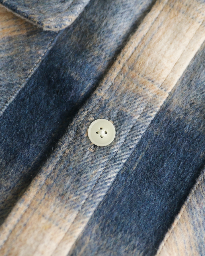 FIVE BROTHER ファイブブラザー Shaggy Check Shirts Jacket Blue