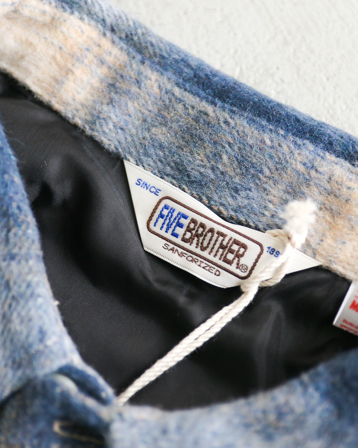 FIVE BROTHER ファイブブラザー Shaggy Check Shirts Jacket Blue