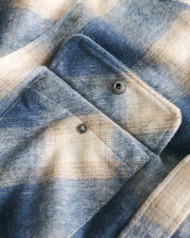 FIVE BROTHER ファイブブラザー Shaggy Check Shirts Jacket Blue