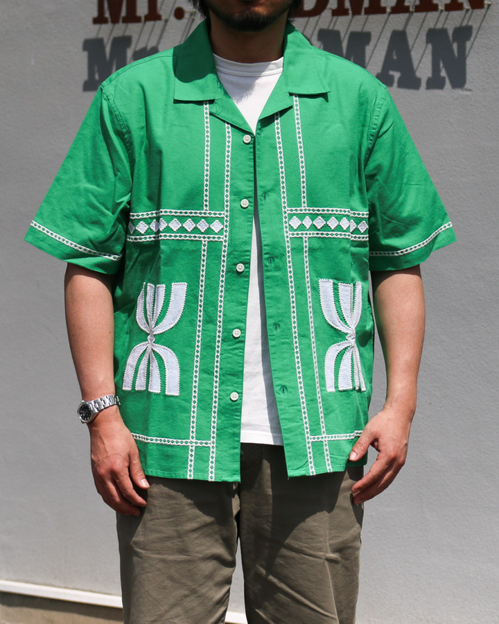 Wax London Border Applique Shirt Green