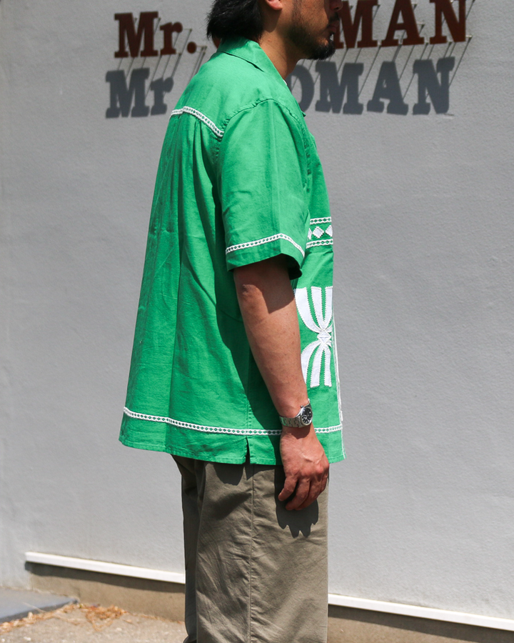 Wax London Border Applique Shirt Green