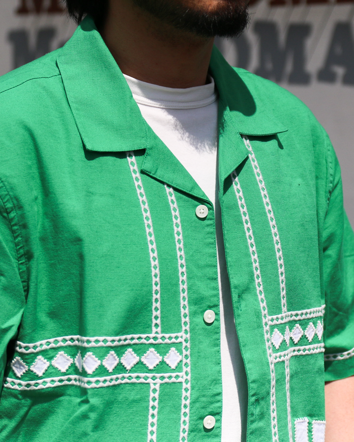 Wax London Border Applique Shirt Green