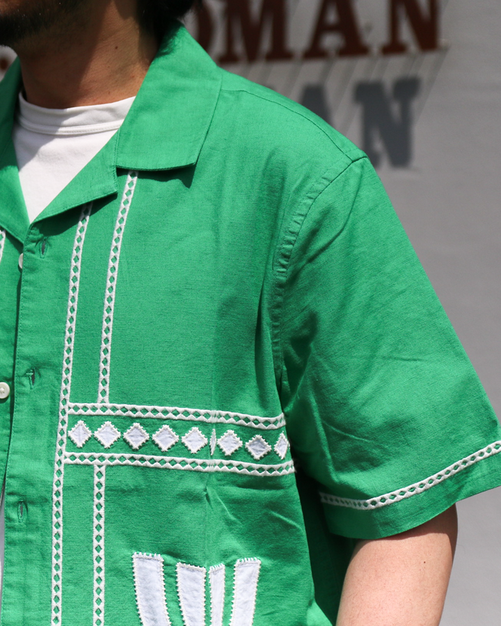 Wax London Border Applique Shirt Green